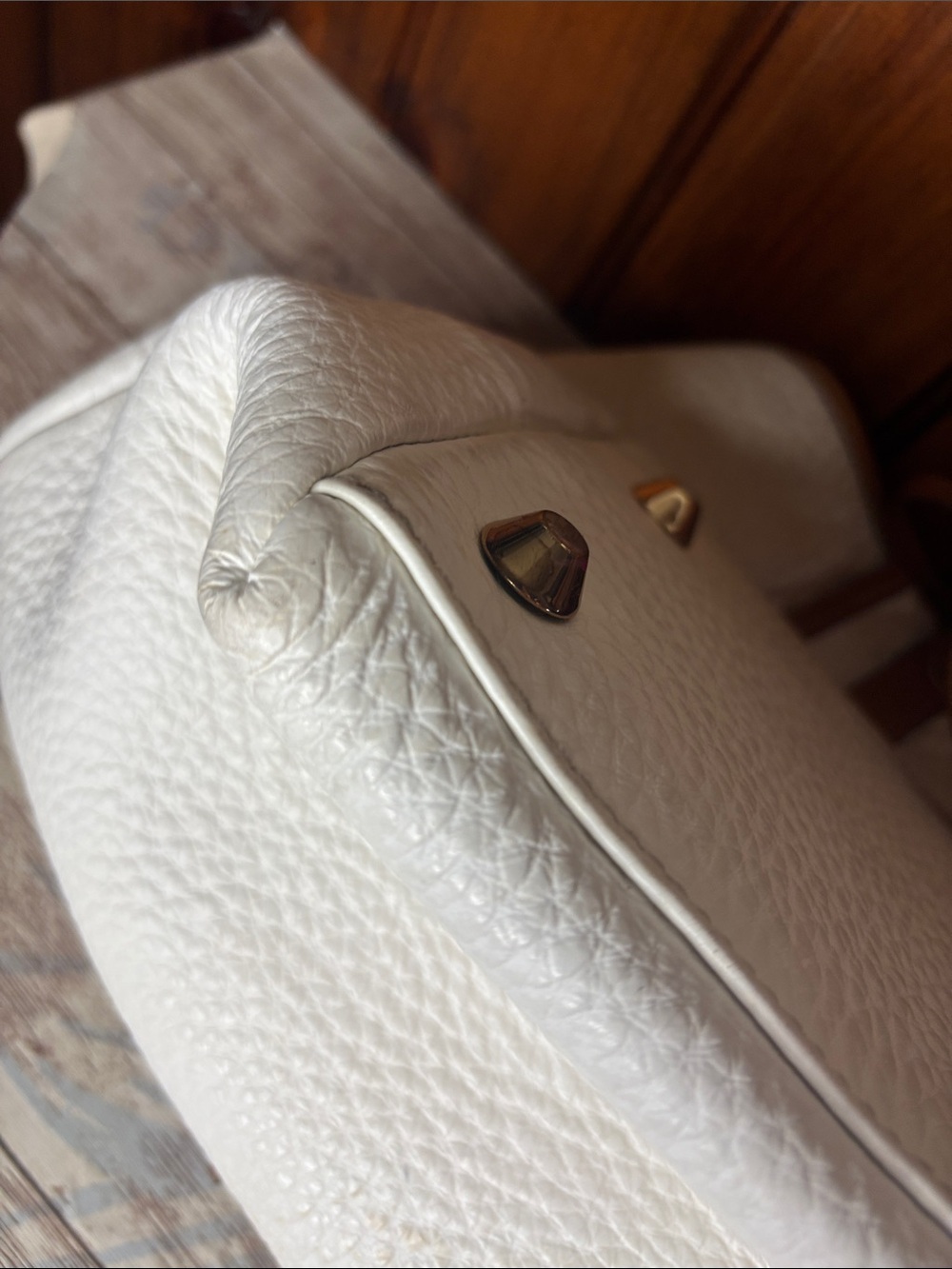 Asia Bellucci white genuine leather satchel - Picture 12 of 16